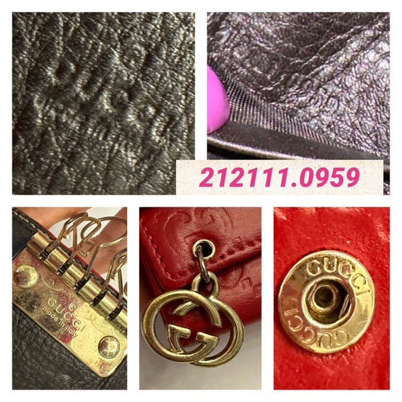 ๐ฏ GUCCI GG Red Monogram Leather 6-Key Wallet w: auth cert - Picture 7 of 14